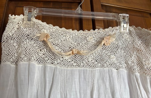 Vintage Antique Victorian PANTALOONS Lingerie Tatted Lace Bloomers Slip Silk - Picture 2 of 6