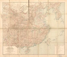20" x 24" 1900 Map Of China And The Surrounding Regions