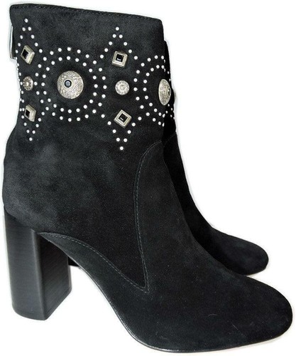 Sigerson Morrison Boots Black Suede Sheyla Embellished Suede Ankle Booties 7 - Picture 2 of 8