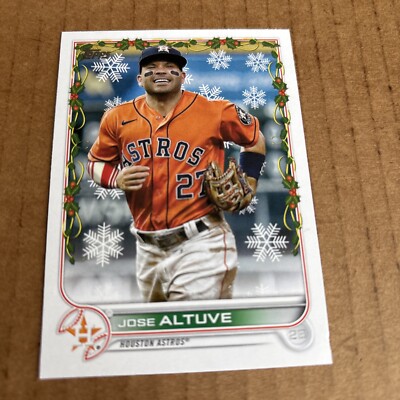 2022 Topps Holiday SP CANE SLEEVE Jose Altuve #HW34 Astros Baseball Card (e9)