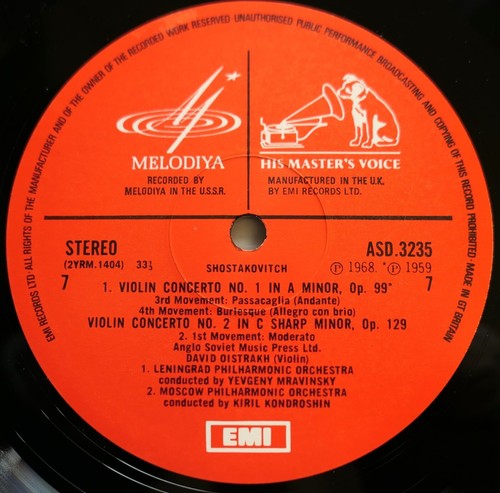 SLS 5058 David Oistrakh Violin Concertos Shostakovich Prokofiev 4LP EMI Melodiya - Picture 3 of 5