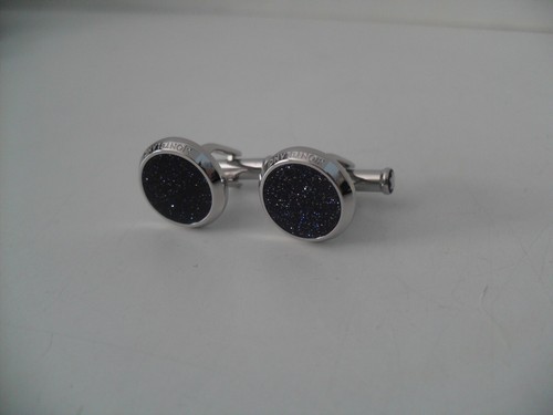 Gemelli Montblanc classici blu pietra oro Meisterstuck scintillante acciaio inox - Foto 4 di 16