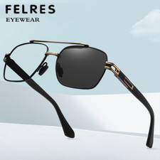 Square Photochromic Gray Reading Glasses Men Metal Frame Presbyopic Glasses New