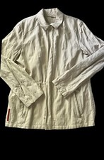 Vintage Prada Sport Red Tab Beige Khaki Anorak Drawstring Waist Utility Jacket L