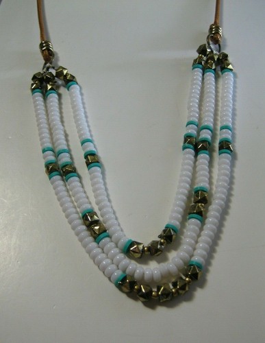 American Eagle Outfitters Women's Two Layer Bead Disc Necklace NWT Set 2 PC 38 - Picture 4 of 8