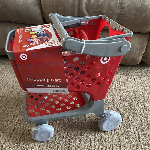 Target Toy Shopping Mini Cart RED 12 Pieces Kids Groceries Fruit NEW - Picture 4 of 5