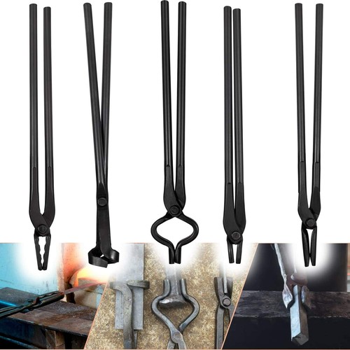 5PCS/ Knife Making Tongs Blacksmith Bladesmith Tong Set Vise Anvil Forge Tools - Picture 5 of 11