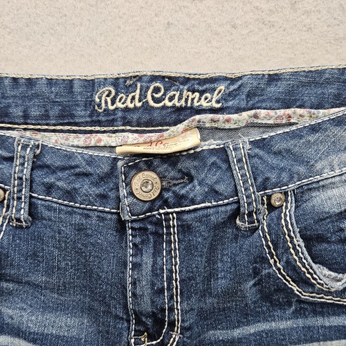 Pantaloncini al ginocchio blu cammello da donna taglia 15 denim