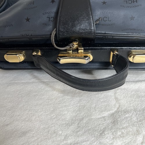 Vintage HCL monogram Black/Gray doctor handbag/Crossbody - Picture 6 of 14