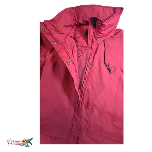 LL Bean Red Rain Coat Storm Jacket Waterproof Coat Pockets Hood Sz XL Women - Imagen 11 de 18