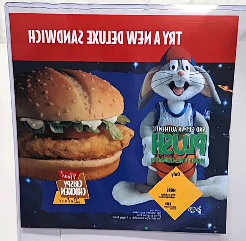 1996 Bugs Bunny Space Jam Plüsch McDonalds Translite Werbeschild 13,5 x 14 - Bild 2 von 7