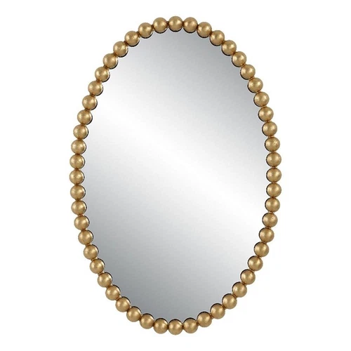 Uttermost Serna Oval Transitional MDF and Metal Mirror in Gold - Picture 1 of 6