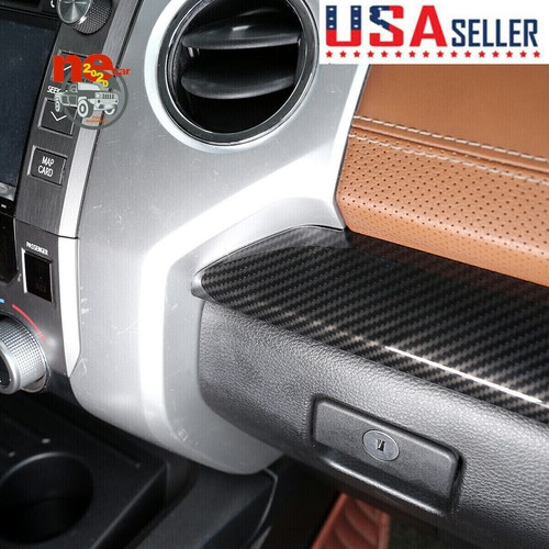 ABS Carbon Fiber Dashboard Decorate Strip Cover Trim For T@yota Tundr@ 2014-2021 - Picture 5 of 9