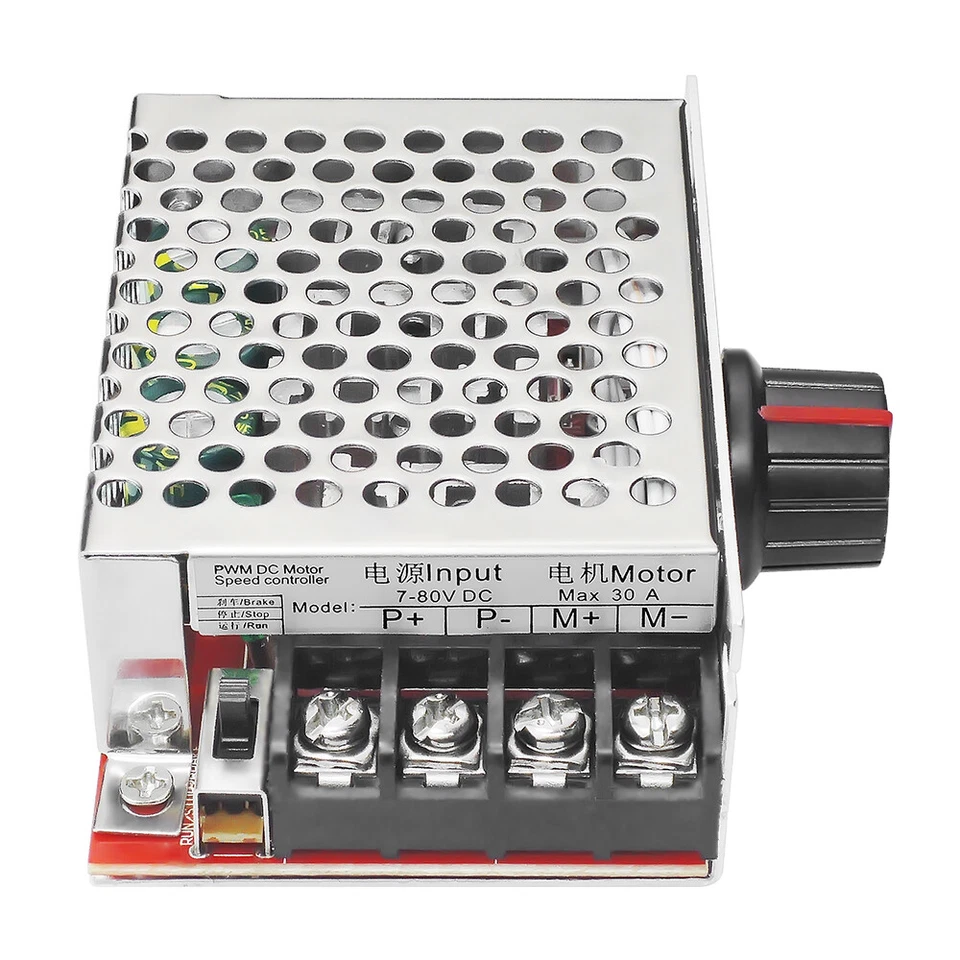 DC 7-70V 30A PWM HHO RC Brush Motor Speed Controller Power Wheel Dimmer 12V 24V - Image 2 of 4