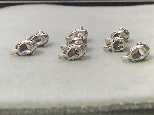 8-PC ANTIQUED TIBET SILVER 2-SIDED CAT HEAD LG. HOLE (5MM) EURO SPACER BEADS-NEW - Picture 4 of 8