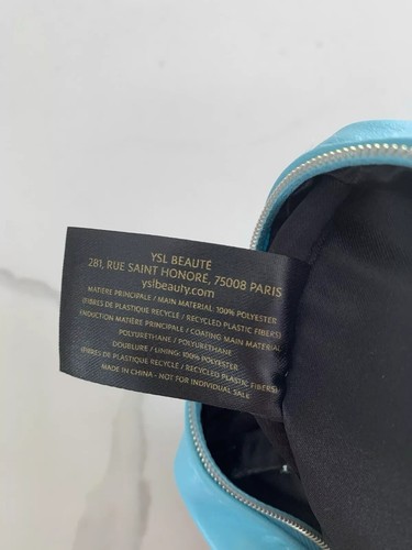 YSL Beaute Bolsa Pequeña Rosa Azul Ombre Estuche Imitación Cuero Aseo Bolso de Viaje - Imagen 6 de 10