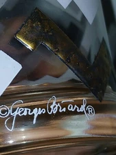 Bar Rocks Old Fashion Tumbler Glass Georges Briard Gold White Zig Zag