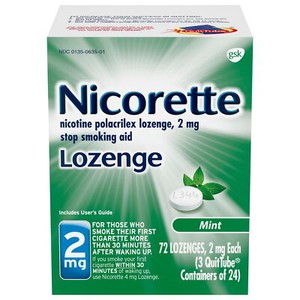 Nicorette Nicotine Mint Scent Lozenge to Stop Smoking 2mg 72 Pieces
