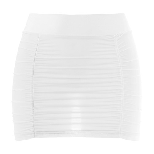 Mujeres Malla Transparente Acanalado Micro Corto Mini Falda Vestido Transparente - Imagen 15 de 40