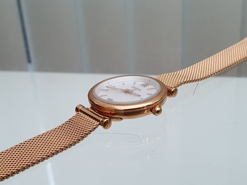 NEW FOSSIL Ladies Dress watch Slim Gold pl. Mesh self adjusted strap RRP£189 F26 - Picture 10 of 18