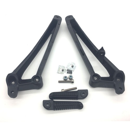 Black Rear Passenger Foot Pegs Bracket Fit For Yamaha YZF-R1 2009-2014 - Foto 5 di 8