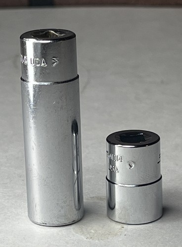 Snap-on Tools USA 1/4"Drive 7/16 2PC Set Chrome Socket Deep Shallow STM14 TM14 - Picture 5 of 10