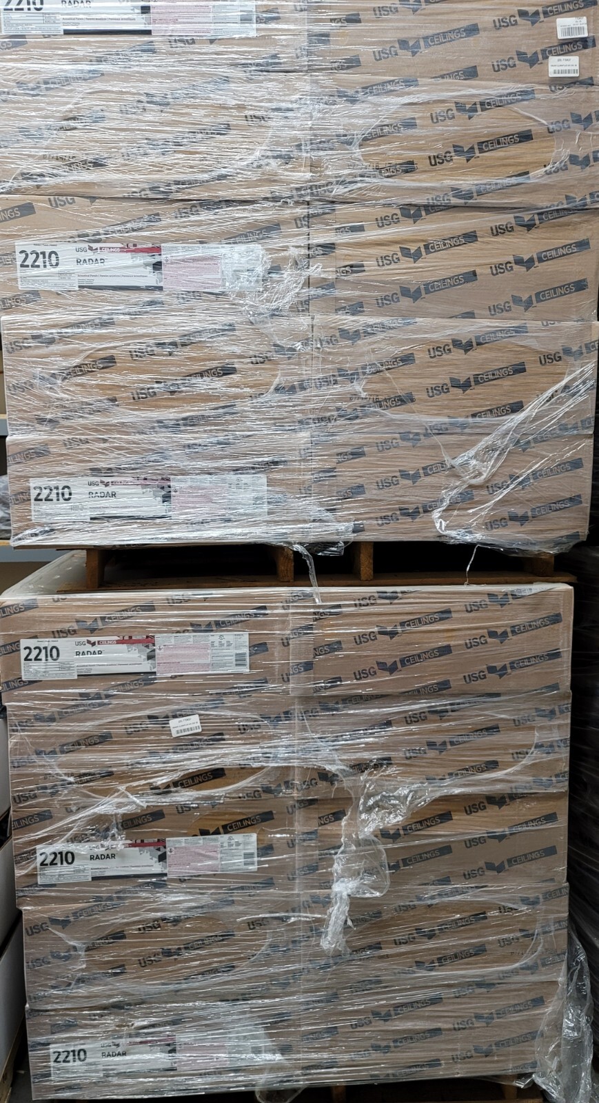 1289sqf USG Climaplus 2210 Radar White 24x24 2'x2' Drop Suspended