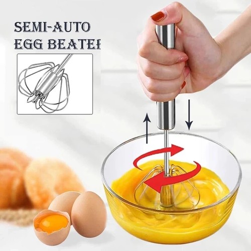 Halbautomatischer Schneebesen Hand-Eierschläger Edelstahlmixer Whis-Mixer ≌ - Bild 3 von 15