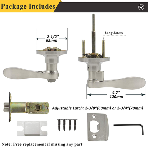 Probrico Bett/Bad Türhebel Wellenstil Griffe in Satin Nickel Großhandel Priva - Bild 6 von 7