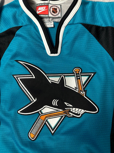 Nike San Jose Sharks Throwback Hockey Jersey Mens Sz: XXL Teal Blk - Used - Picture 10 of 11