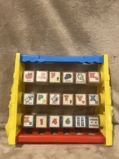 Vintage Shelcore Spin 'N Learn Blocks ABC 123 Toy 1987 Spinning Alphabet