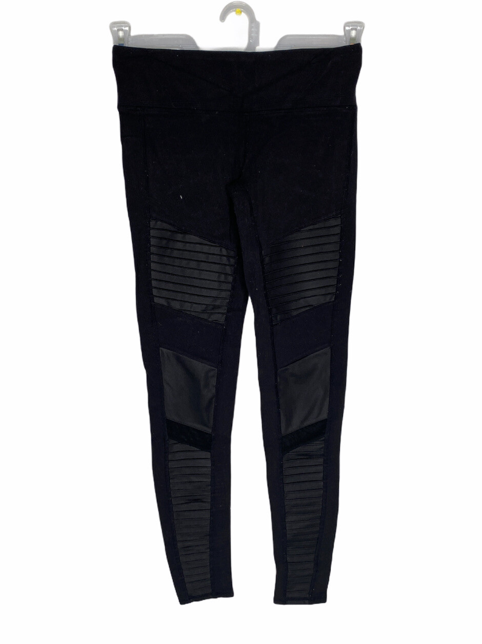 Alo Yoga Pants Legging Size XS  Women's Ladies Black Moto Legging Mesh