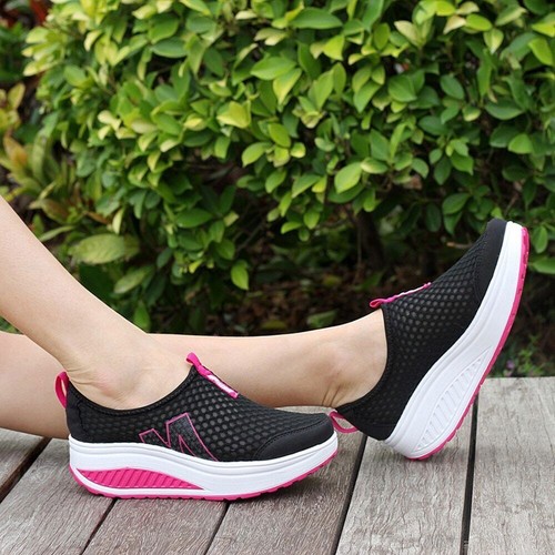 Women Flat Sneakers Platform Shoes Loafers Breathable Air Mesh Wedges Shoes - 第 3/29 張圖片