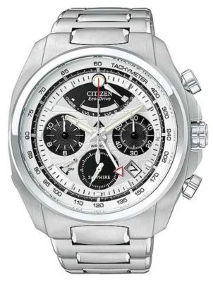 Nuevo Citizen Eco-Drive RELOJ HOMBRE Alarma Cronómetro Mineral Todo Inoxidable - Imagen 1 de 2