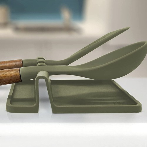 Silikon Löffelablage mit Tropfpad, hitzebeständig, Küchenspachtel Utensilienablage - Bild 3 von 8