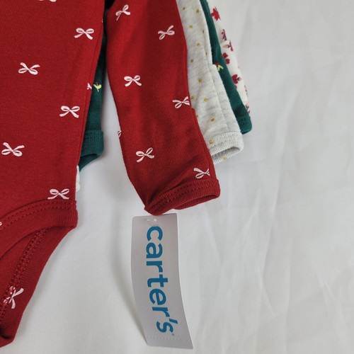 Body Carter's Neonato Bambina 4pz Manica Lunga Natale Cottagecore Natale - Foto 4 di 16