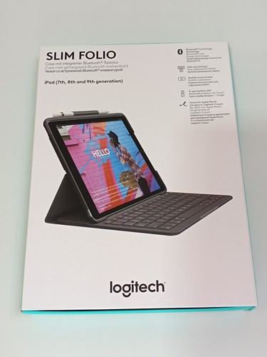 Logitech Slim Folio Tastatur Hülle für iPad (7., 8., 9. Gen) QWERTY UK _0.75_5