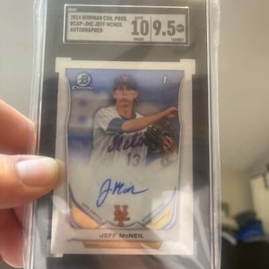 2014 Bowman Chrome SGC 9.5 Jeff McNeil Autograph RC Auto Rookie Mets