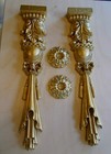 Ornate French Style Decorative Furniture Moldings Columns & Roses Gold in Color