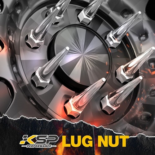 32Pcs 14x1.5 Spike Lug Nuts Chrome 4.5" w/ Key For Ram 2500 3500 Ford F250 F350 - Picture 2 of 7