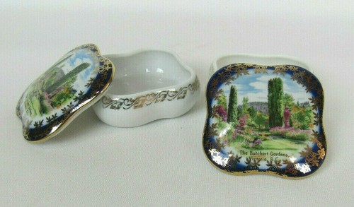 2 SCATOLE PORTAGIOIE VINTAGE ANNI 60 PM MARTINRODA TEDESCO ORIENTALE BLU COABLT BUTCHART GIARDINI - Foto 4 di 12