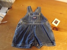 NEW OshKosh B'GoshVESTBAK BABY BLUE JEAN BIB OVERALL SHORTS 3-6 MOS NWT