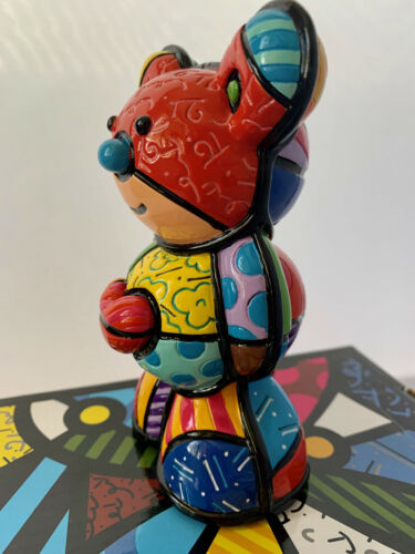 ROMERO BRITTO AZUL TEDDY BEAR FIGURINE 5 inches *** NEW *** - Picture 6 of 8