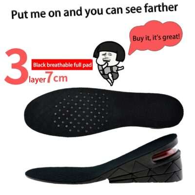 7cm 3-layer adjustable height booster insole heightening insole For Sneakers
