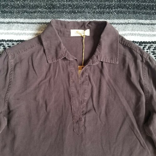 NWT Bella Dahl Sz S V-Neck Roll Tab Sleeve Above Knee Tunic Dress Brown Pockets - Picture 7 of 11