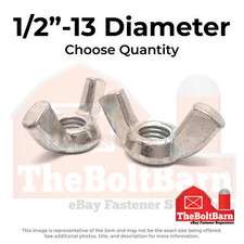 1/2"-13  Stainless Steel Wing Nuts (Choose Qty)