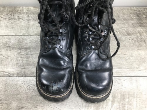 Combat Work Soft Toe Punk Grunge Leather Motorcycle Biker Mens Boots 8.5 Vtg - Picture 4 of 10
