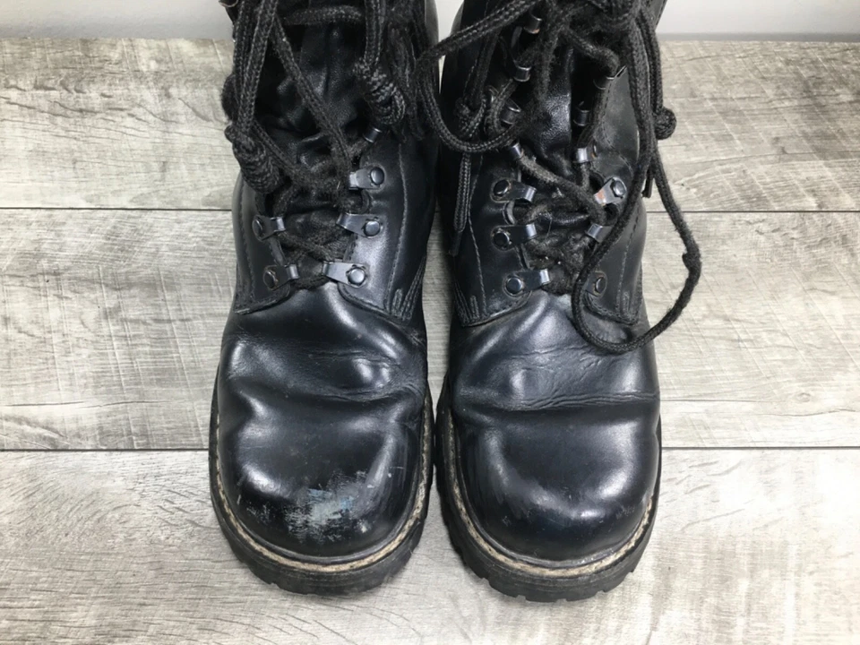 Combat Work Soft Toe Punk Grunge Leather Motorcycle Biker Mens Boots 8.5 Vintage - Image 4 of 4