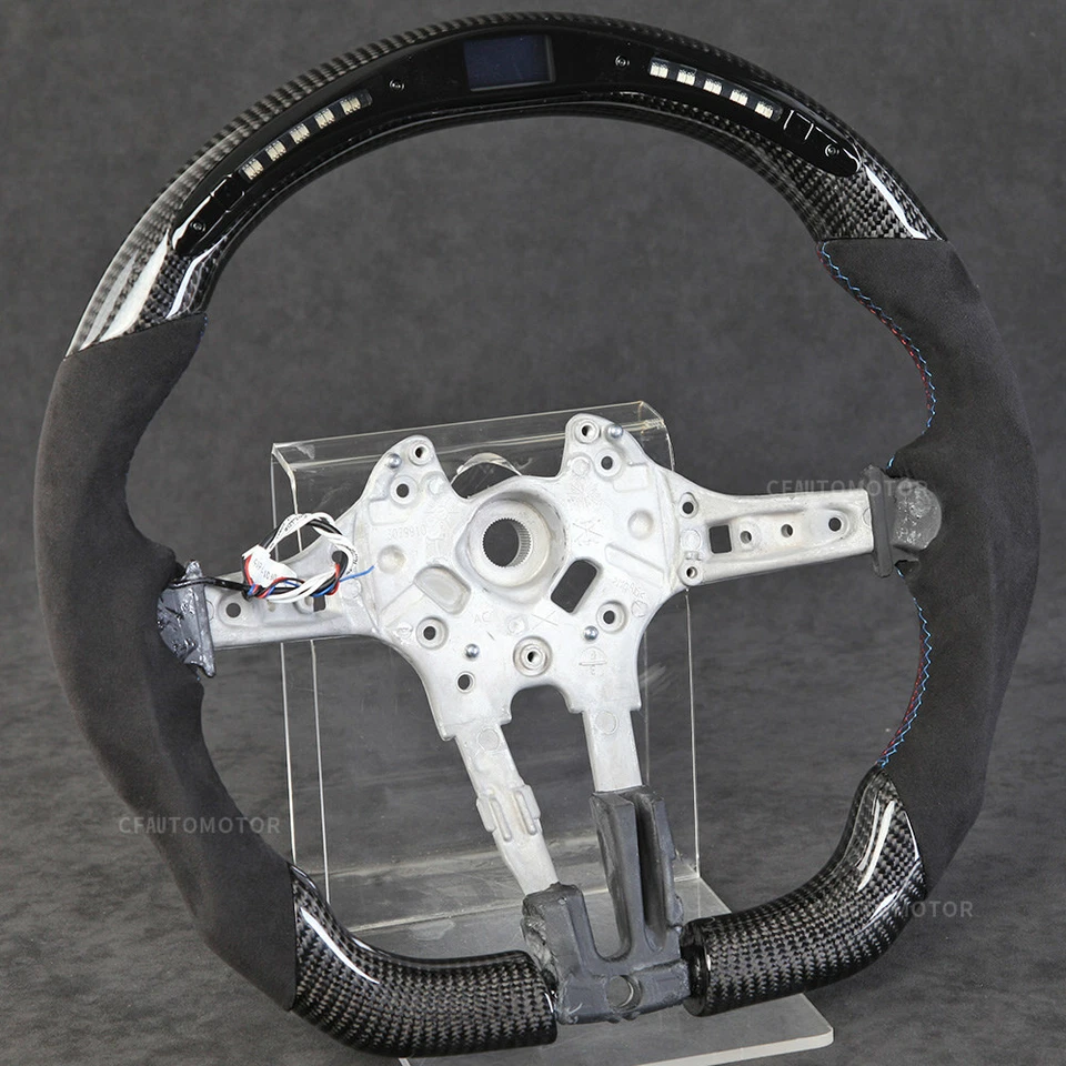 Carbon Fiber Alcantara LED Steering Wheel for BMW M2 M3 M4 M5 M8 F90 with Trim - Image 4 of 4