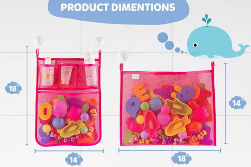 2 X Mesh Bath Toy Organizer + 6 Ultra Strong Hooks – the Perfect Bathtub Toy Hol - 第 2/12 張圖片